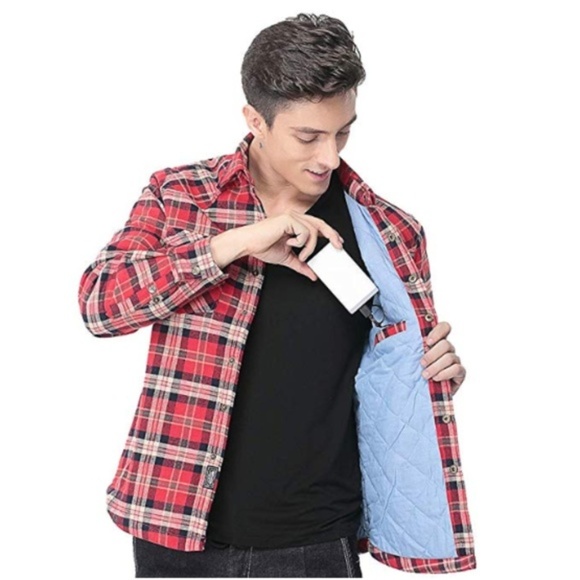 ✔NEW! Men's 🔥HEATED🔥 Flannel Jacket - Picture 2 of 7